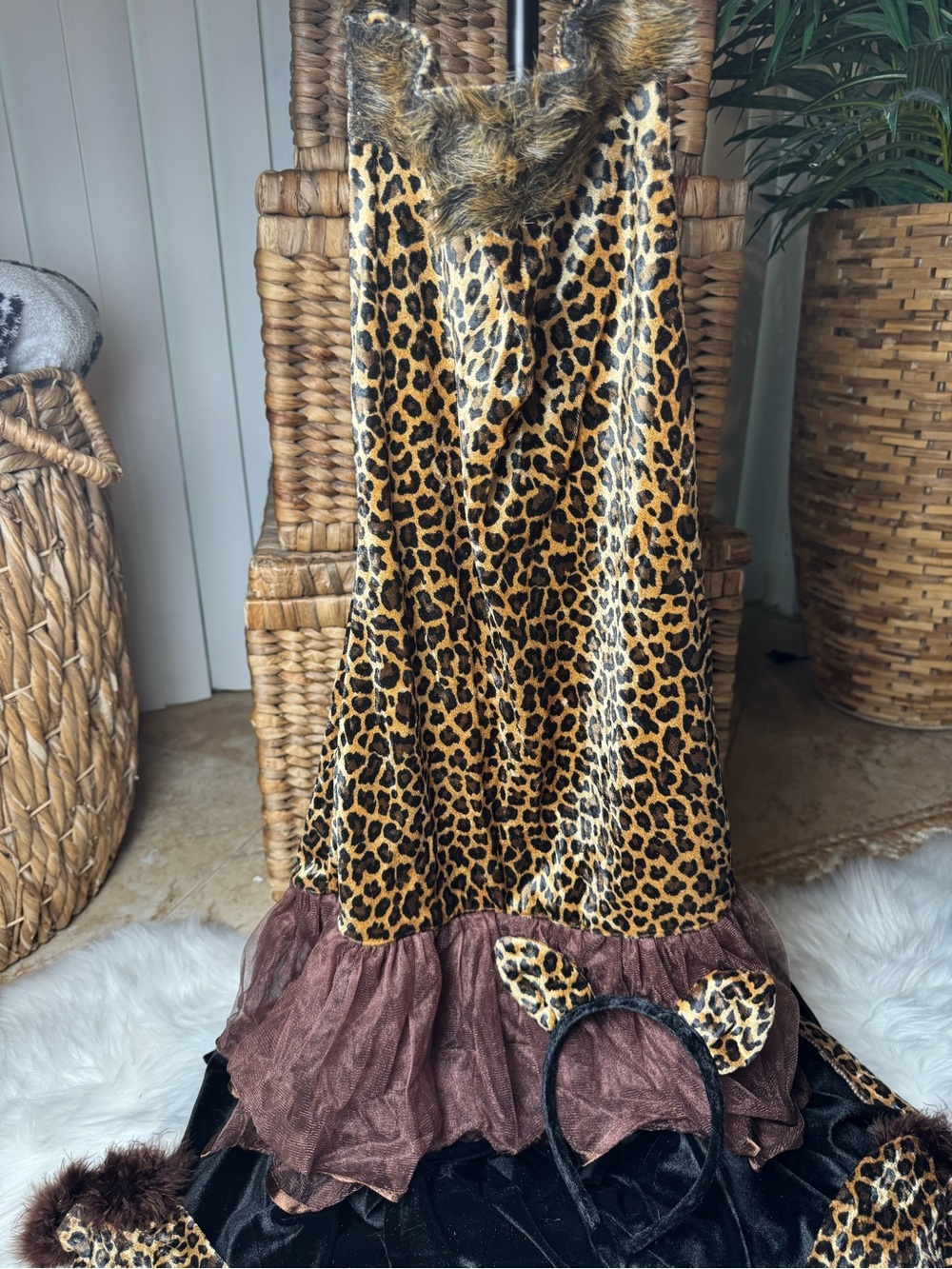 Leopard Print Costume Dress with Ears and Tail - Picture 4 of 8